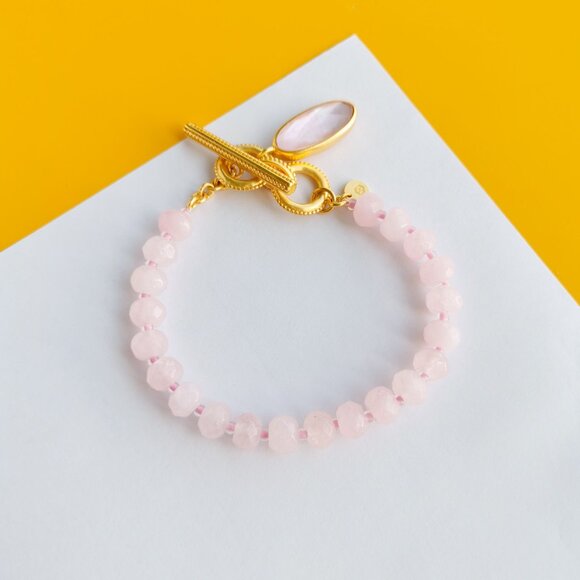 Julie Vos Jewelry - The Pink Gold Pink quartz Bracelet by Julie Vos